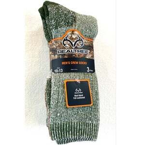 Realtree Men's Crew Socks 3 PR/PK Multi 10-13 Wool Blend NWT